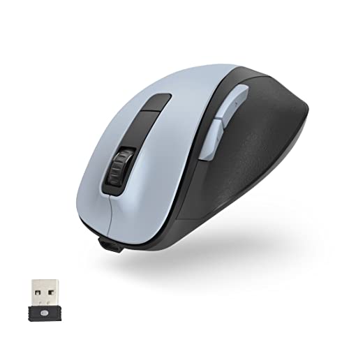 Hama ergonomische Maus (Funkmaus, 6 Tasten, 2,4GHz, BlueWave, 800/1200/1600dpi, optische Maus...