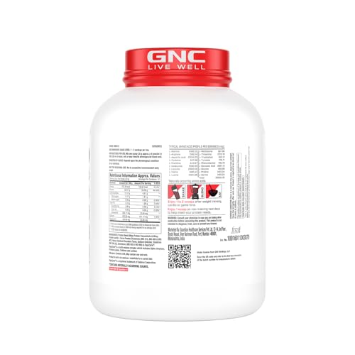 Image of GNC Pro Performance 100% Whey Protein | New Formulation | 24g Protein, 5.7g BCAAs, 12.3g EAAs | Added DigeZyme | Whey Isolate & Concentrate Blend, Low Carb (4.51g), No Added Sugar | Chocolate Fudge ,1.81Kg