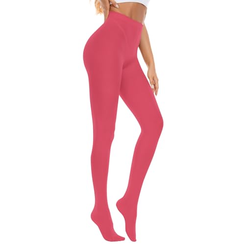 Image of American Trends Tights for Women, 80D Semi Opaque High Waisted Pantyhose, Footed Run Resistant Dance Tights Stockings