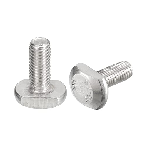 uxcell T-Slot Bolts, 2pcs M10x25mm T Slot Drop-in Stud Sliding Bolts 304 Stainless Steel T Shape Screws for T Track