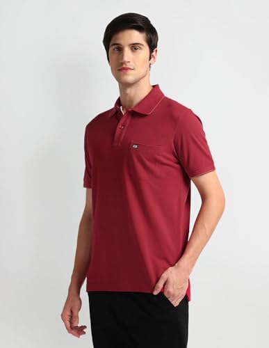 Image of Arrow Men's Solid Regular Fit Polo Shirt