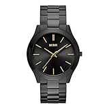 BUREI Men Watches Fashion Business Stainless Steel Analog Quartz Waterproof Wrist Watches for Men (Golden Black)