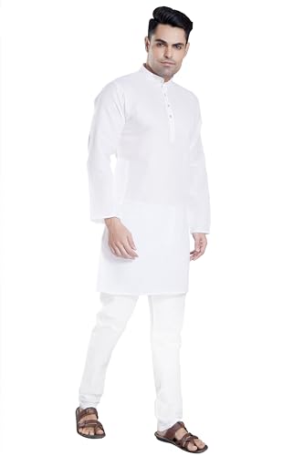 Image of DIVISIVE Men's Plain Cotton Blend Linen Slim Fit Kurta Pyjama Set