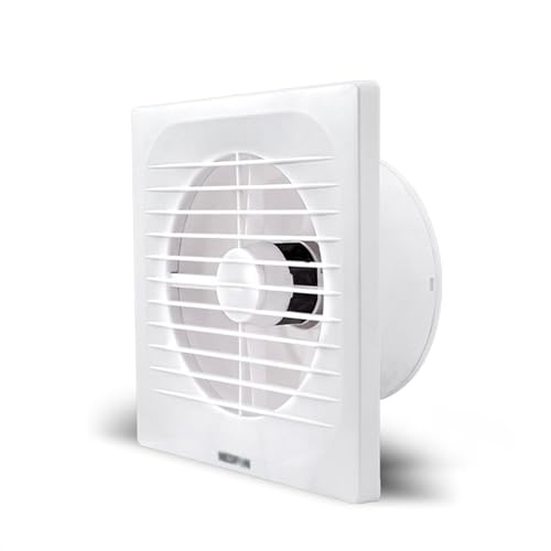 Ventilador de ventilación para baño Extractor de aire potente y silencioso Ventilación para ventana o pared Cocina Hogar con válvula de retención 15 x 15 cm miniatura 4