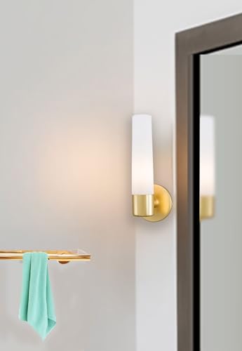 Image of GEORGE KOVACS P5041-248 Saber Wall Sconce, 1-Light, 60 Total Watts, 12.5-in H x 4.75-in W, Honey Gold