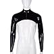 GREEFEI Latex Langarm Jacke für Herren,Naturkautschuk Halb Jacke mit Frontrei ßverschluss Handgefertigt,Latex Club Kleidung L