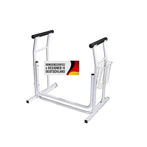 Mobile WC/Klo Aufstehhilfe rutschfest mit Ablagekorb - Toiletten...