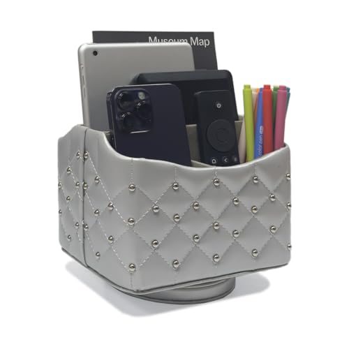 UnionBasic Rotating Desk Organizer, 360 Degree Desk Spinning Caddy, Desktop TV Guide/Mail/Media/Remote Controller Holder Organizer