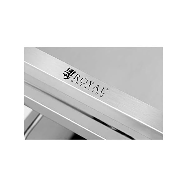 Royal Catering RCSW 3 Servierwagen Edelstahl Küchenwagen (3 Borde, Belastbarkeit 480 kg, Leichtlaufräder… – Bild 7