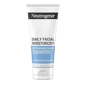 Neutrogena Fragrance Free Daily Facial Moisturizer, Face & Neck Moisturizer for Sensitive Skin with Vitamin B3, Pro-Vitamin B5 & Vitamin E Supports Skin’s Dynamic Barrier, 3.4 fl. oz