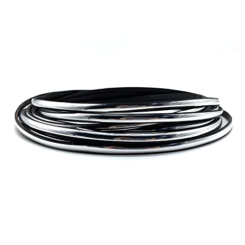16Ft(5M) Glossy Automotive Edge Trim Chrome Automotive Molding Trim Strip Anti-Collision Strip Car Door Edge Guard With Built-In Self-Adhesive Tape Fit For Most Car (Silver) #TOP18