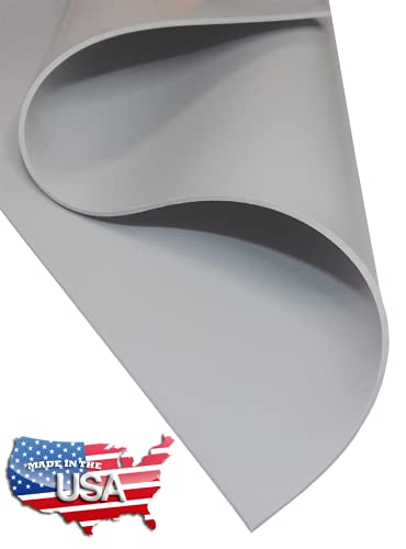 Image of Exactly Rubber - Commercial Grade Silicone Sheet, 60A Durometer Silicone Mat, -80 to 450F Temperature Resistant Rubber Mat, Rubber Sheet with 350% Elongation, Made in The USA, 1 /16 x 18 inch x 36 inch, Grey