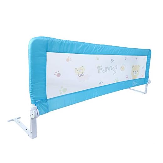 150cm/180cm Barandilla de La Cama Guardia de Seguridad para Niños, Barandilla Plegable de La Cama Infantil (Azul, 180cm)