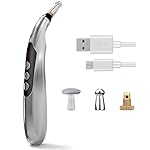 Acupuncture Pen Electronic - USB Rechargeable Pain Relief Electric - for Meridians Energy Pens Massager - Pain Relief Massage Tool with 3 Massage Heads & 2 Massage Gel - Gifts for Women & Men