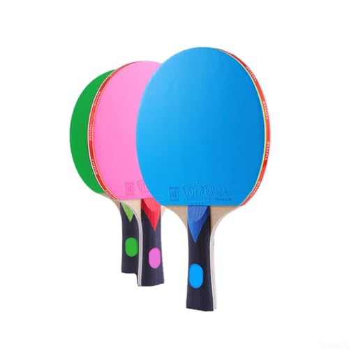 Raqueta de tenis de mesa de 7 capas con mango largo FL para un mejor agarre y un rendimiento equilibrado de defensa ofensiva (rosa)