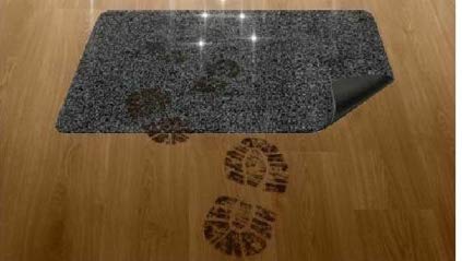 ADEPTNA Super Absorbent Magic Anti Slip Door Mat – Absorbs Mud Dirt And Water in an Instant – Perfect for Pets Kids and Adults (BLACK)