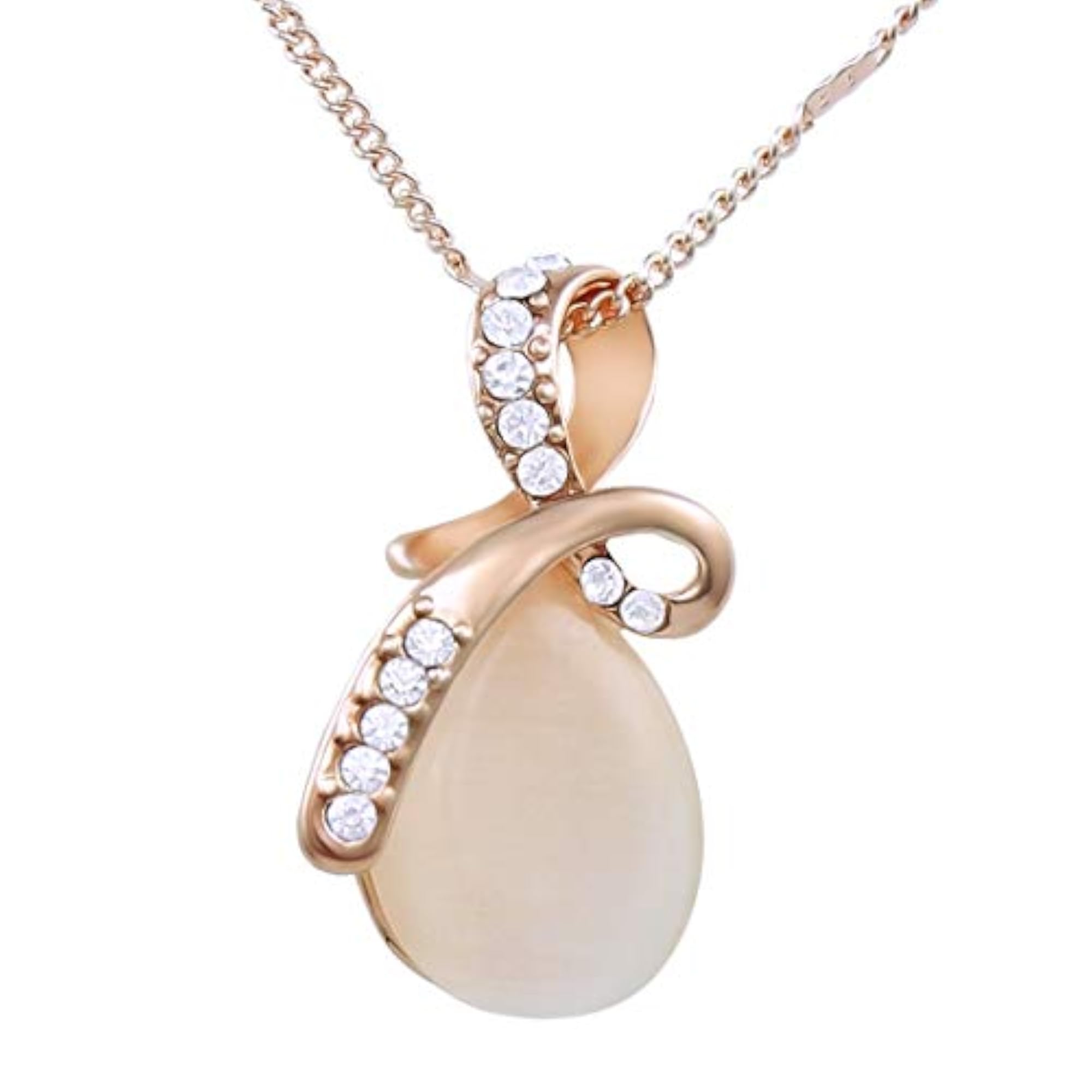 Women's Premium Crystal Stone Pendant Chain Necklace