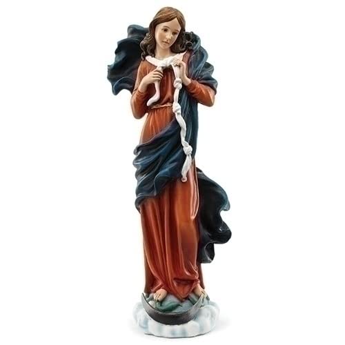 Mary Undoer of Knots Rusty Red 10 inch Resin Stone Decorative Table Top Figurine
