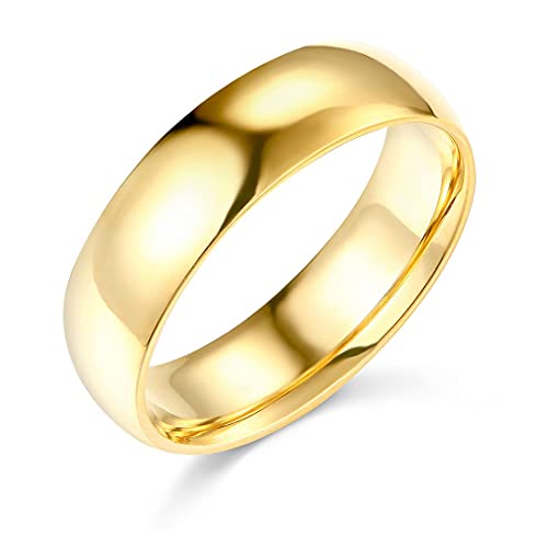 14k Yellow OR White Gold 6mm SOLID Heavy COMFORT FIT Plain Wedding Band