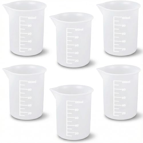 6 vasos de silicona para medir de 100 ml miniatura 1