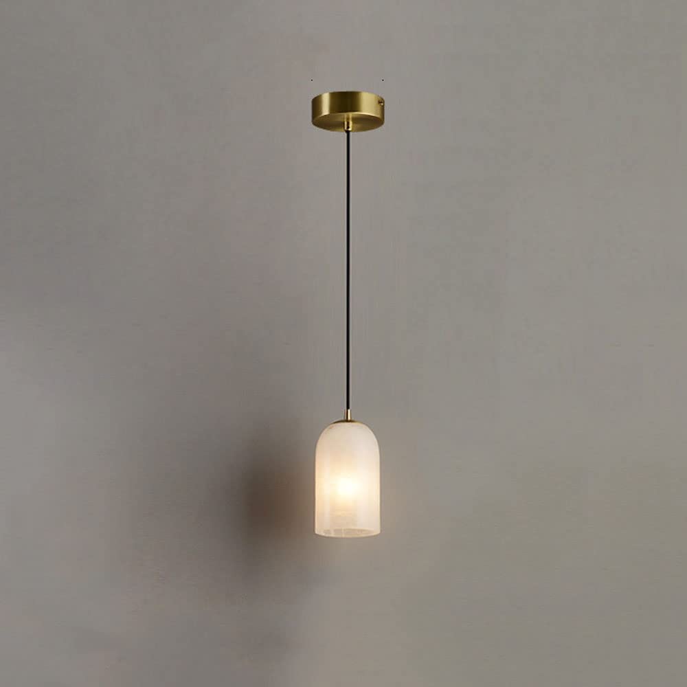 Lustre en marbre et cuivre pour salon chic et moderne E27
