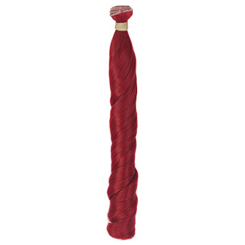 Miss U Hair Unisex 110g Synthetic Long Curly Hair Extensions Hair Weave Weft DIY Supplies Hair Raw Material (Red)