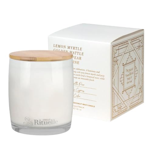 Urban Rituelle Apotheca - Scented Soy Candle 400gm - Lemon Myrtle, Golden Wattle, Poached Pear, Cypress Pine