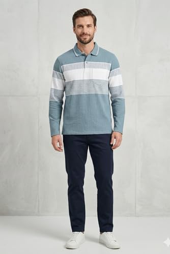 Image of SANE ORIGINALS Full Sleeves Textured Polo Tshirt for Men with Pocket || Long Sleeves Collar and Pocket T-Shirt for Men