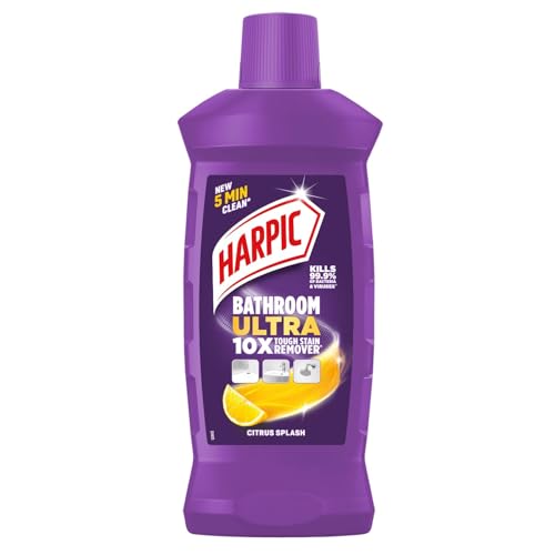 Image of Harpic Bathroom Cleaner Ultra | Citrus Splash | 1L | 10X Tough Stain Remover | Instantly Removes, Hard Water, Rust & Limescale Stains | Multi Surface Cleaner - Floors, Basin, Tiles