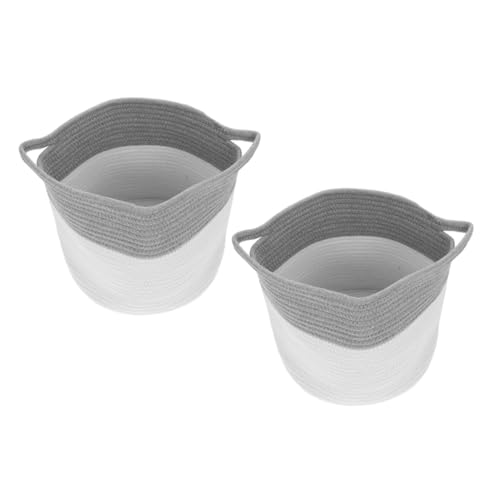 Panier de rangement coton pour chambre et bureau corbeille grise minimaliste élégante