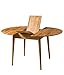 NordicStory Scandi tavolo da pranzo rotondo estensibile in legno massello di quercia, ideale per cucina e salone, mobili in stile nordico colore (110-145 x 110 x 75 cm, rovere naturale)