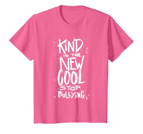 Kind is the new Cool - Stop Bullying - Anti Bully Kindness T-Shirt, Youth, Pink Heather, 2T
