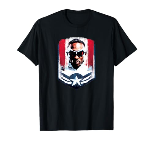 T-shirt Sam Captain America Marvel pour homme en coton doux