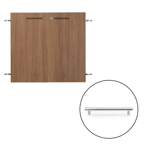 プラス Garage 木製 収納庫 KK2 ストレージ 本棚 専用扉 2段下置き用 鍵付き 濃木目 取手銀6 KK2-70DL 435989