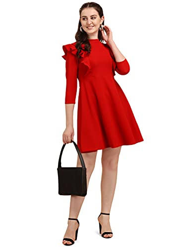 Image of OOMPH! Women's Western & Fusion wear Lycra A-Line Knee-Long Dress md349