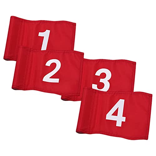 WHAMVOX Golf Course Pin Flags 4 Pack Numbered Golf Flags Practical Design for Training and Improving Goal Tolerance