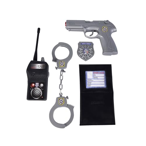 Simba 108102669 - Polizei Basic Set, Funkgerät, Pistole, Handschellen, Mappe, Marke, ab 3 Jahren