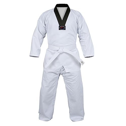 Generic JAG-TKD-1155-WHT-BLK Regular Taekwondo Gi Uniform Set 8Oz Ultra Light Tkd Suit cover