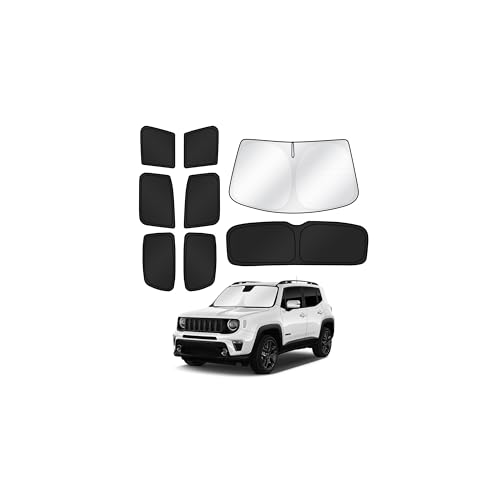 Canvcle Sunshades for 2015-2025 Jeep Renegade Accessories Windshield Sun Shade Side Rear Window...