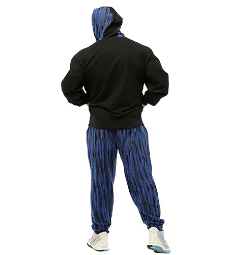 BIG SAM SPORTSWEAR COMPANY Men's Oversize Active Long Sleeve Drawstring Drop Shoulder Zip Up Hoodie Jacket3