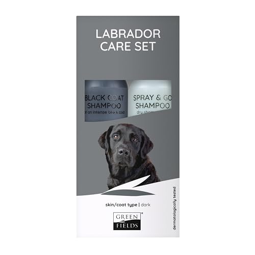 Greenfields Hundeshampoo Geschenk Set fĂĽr Schwarze Labrador (dunkles Fell) - 2 x 250 ml