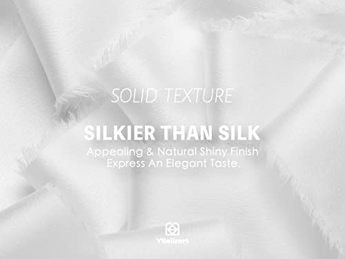 Vitalizart White Silk Satin Ribbon 1-1/2 Inch X 15 Yard With Wooden Spool Off White Handmade Frayed Ribbons For Gift Wrapping Baby Shower Wedding Bridal Bouquets Holiday Decor #TOP2