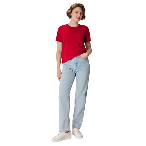 Image of Hanes Women's Perfect-T Crewneck T-Shirt, Lightweight Cotton Short Sleeve Tee for Women
