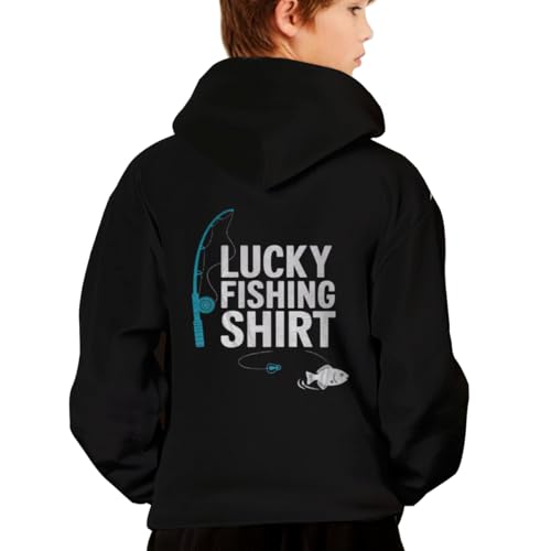 Lucky Fishing Shirt Retro Youth Hoodie with Kangaroo Pocket and Stylish Design2