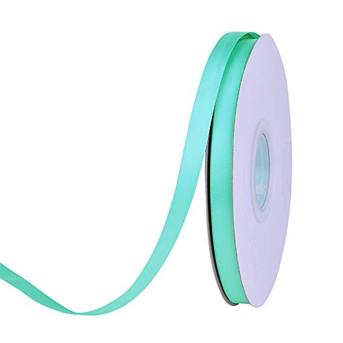 Ribest 3/8 Inch 50 Yards Solid Double Face Satin Ribbon Per Roll For Diy Hair Accessories Scrapbooking Gift Packaging Party Decoration Wedding Flowers Aqua #TOP11