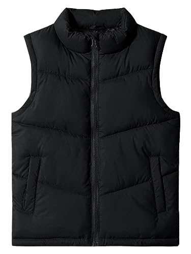 Meikulo Boys Zip Up Puffer Vest Kids Stand Collar Quilted Gilet Sleeveless Jackets Outwear with Pockets