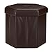 Relaxdays Sgabello Pieghevole e Capiente, a Forma Esagonale con Coperchio Rimovibile HLP 38 x 42 x 42 cm in Marrone, Finta Pelle, 154x39.5x9.5 cm