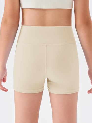 Image of Haloumoning Girls Athletic Shorts Kids High Waisted Yoga Dance Biker Shorts Comfy Gymnastics Shorts 5-14Y
