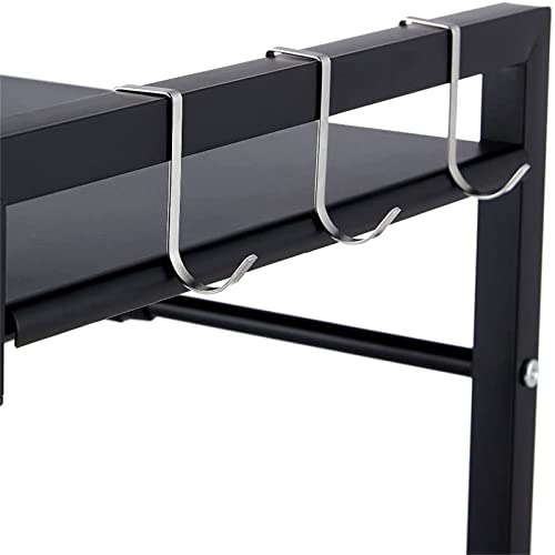 Cuisine encombrée ? Support micro-ondes rétractable et étagère de comptoir extensible - 8
