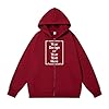 Generisch Black Men's Long Sleeve Fleece Full Zip Hoodie with Pocket Sweatshirt Men's Camp, red, S #3